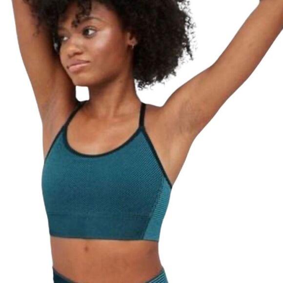 Aerie Offline Two-Toned Teal Seamless Recharge Sports Bra N0433 - Picture 1 of 7